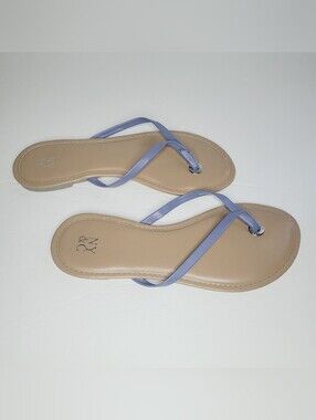 New York & Company Beige and Lavender Flat Size 8 Summer Beach Resortwear Cute